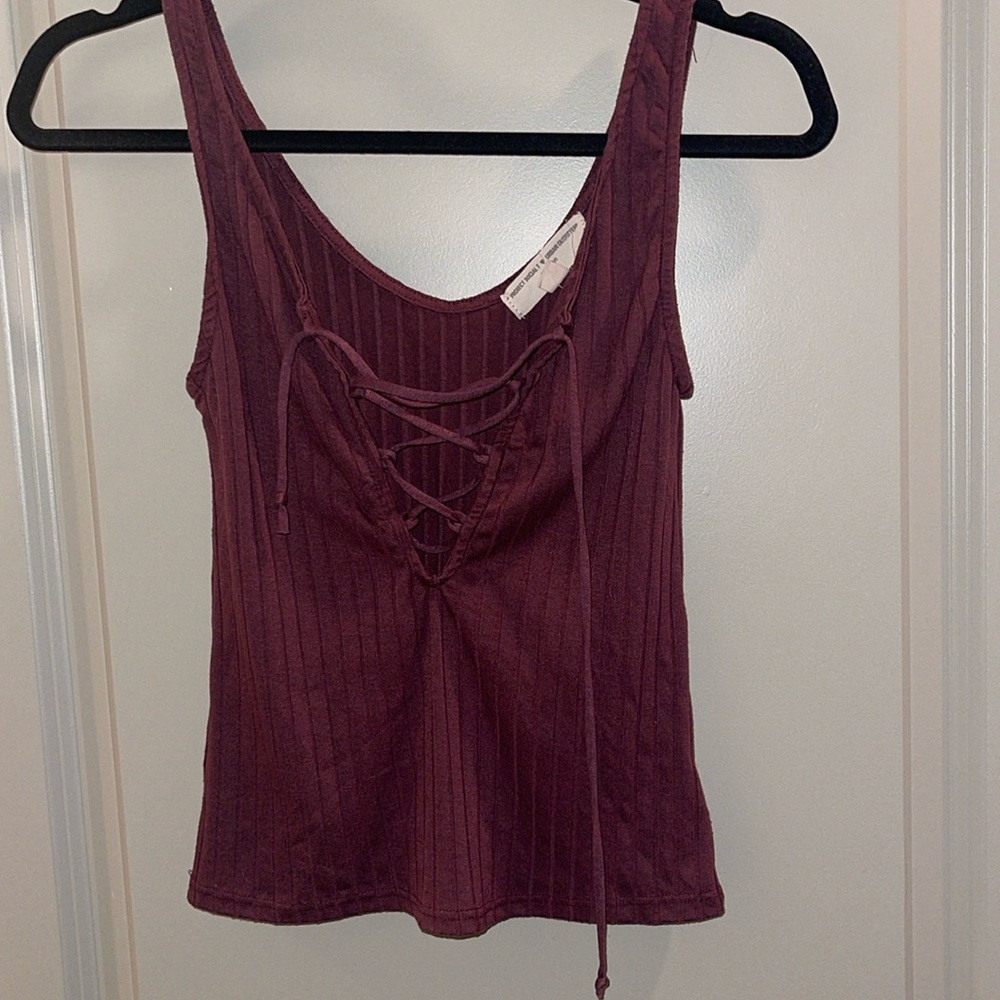 Red/Purple ribbed tank